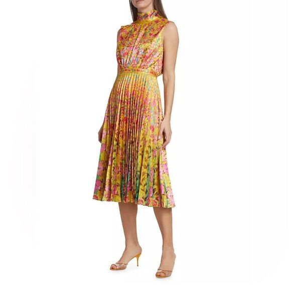 Saloni Tie-Back Midi-Dress size 0 - Picture 3 of 16